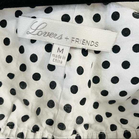 Lovers + Friends Rebecca top in black and white dot M - Picture 3 of 5